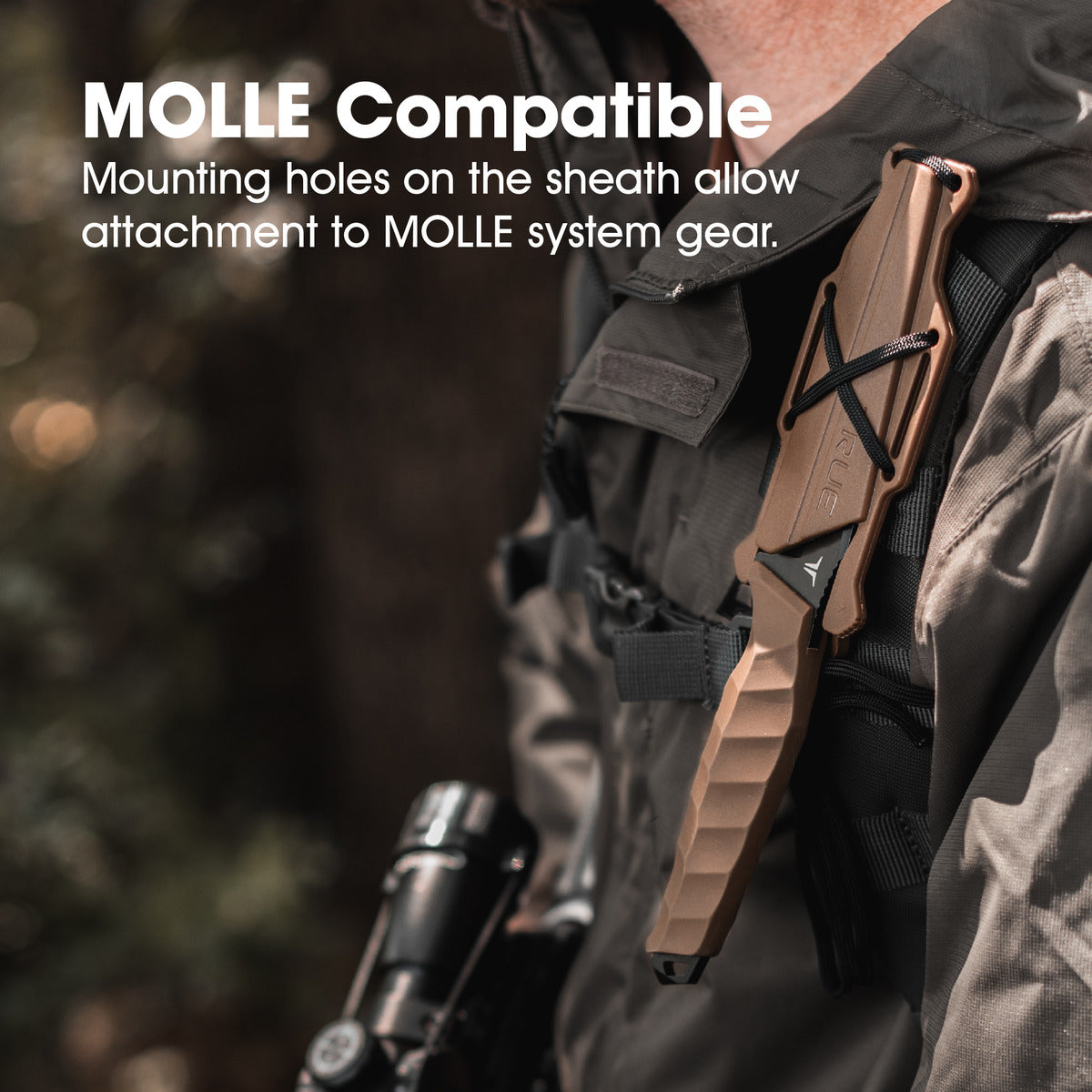 True Fixed Blade Knife with Molded Sheath