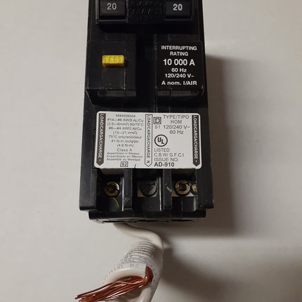 Square D HOM220GFI - 20 Amp GFCI Circuit Breaker