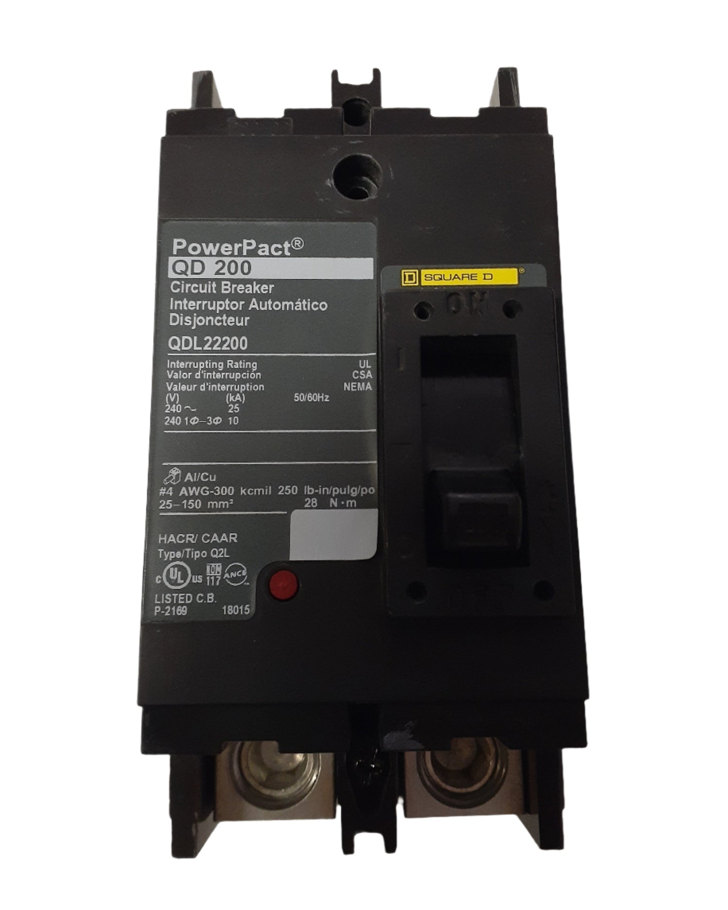 Square D QDL22200 - 200 Amp PowerPact Circuit Breaker