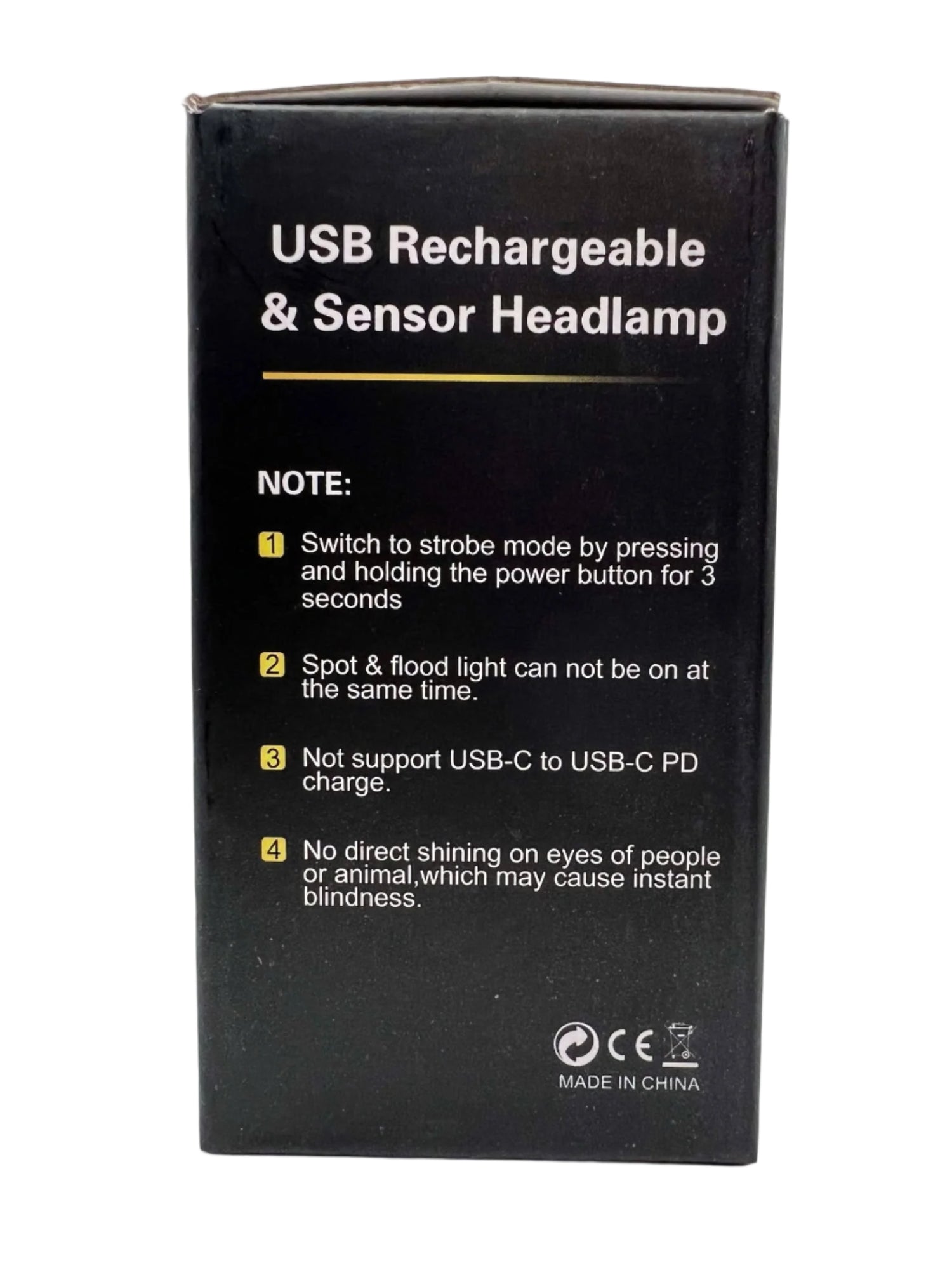 230° USB Rechargeable & Sensor Headlamp 3-Pack