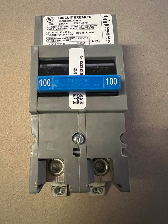 Milbank UQFPHM100 - 100 Amp Circuit Breaker