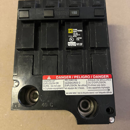 Square D HOM2150BB - 150 Amp Plug-In Branch Circuit Breaker