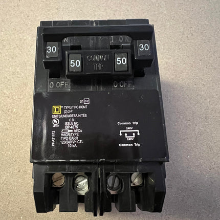 Square D HOMT230250 - 30/50 Amp Quad Circuit Breaker