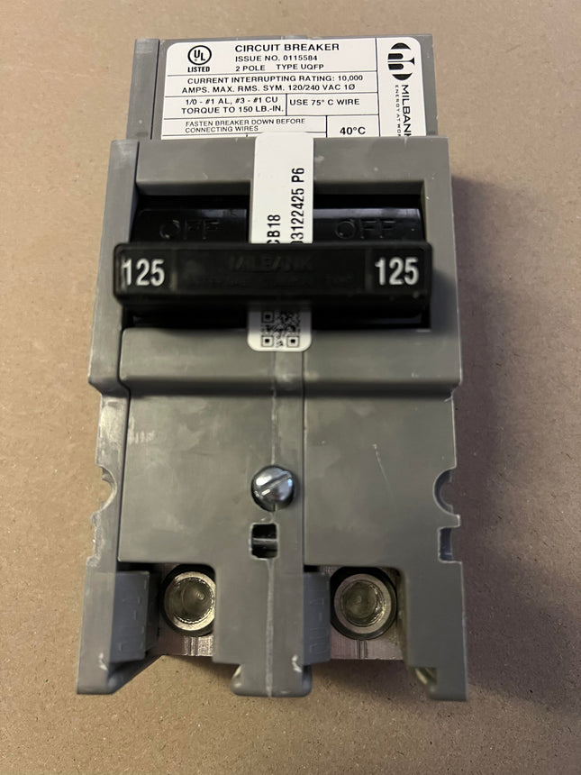 Milbank UQFP125 - 125 Amp Plug-In Main Circuit Breaker