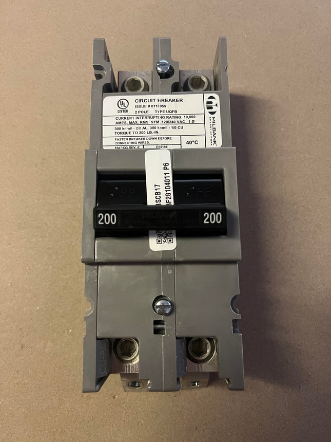 Milbank UQFBM200 - 200 Amp Bolt-On Circuit Breaker