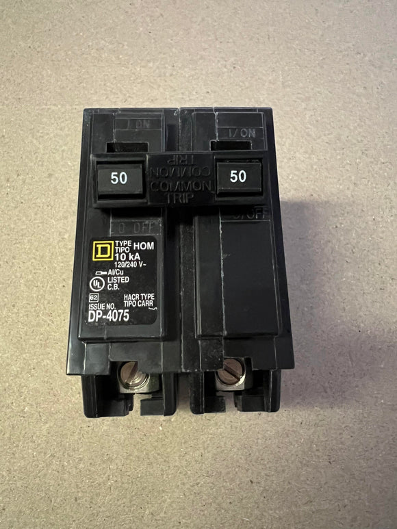 Lot of 5 Square D HOM250 - 50 Amp Homeline Circuit Breaker