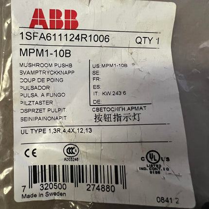 ABB 1SFA611124R1006 - Black Mushroom Pushbutton