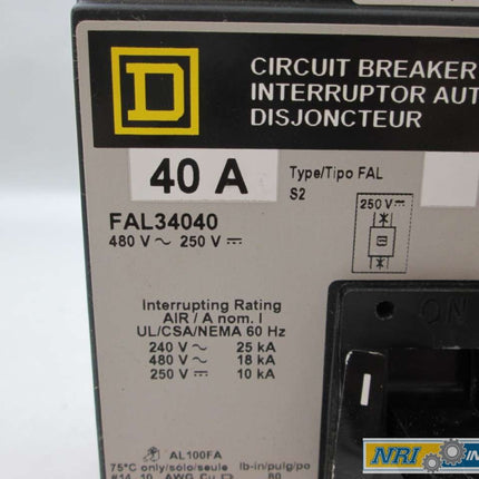 Square D FAL34040 - 40 Amp Feed-Thru Circuit Breaker