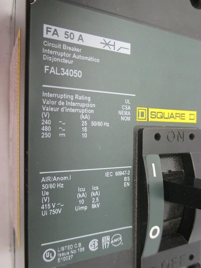 Square D FAL34050 - 50 Amp Feed-Thru Circuit Breaker