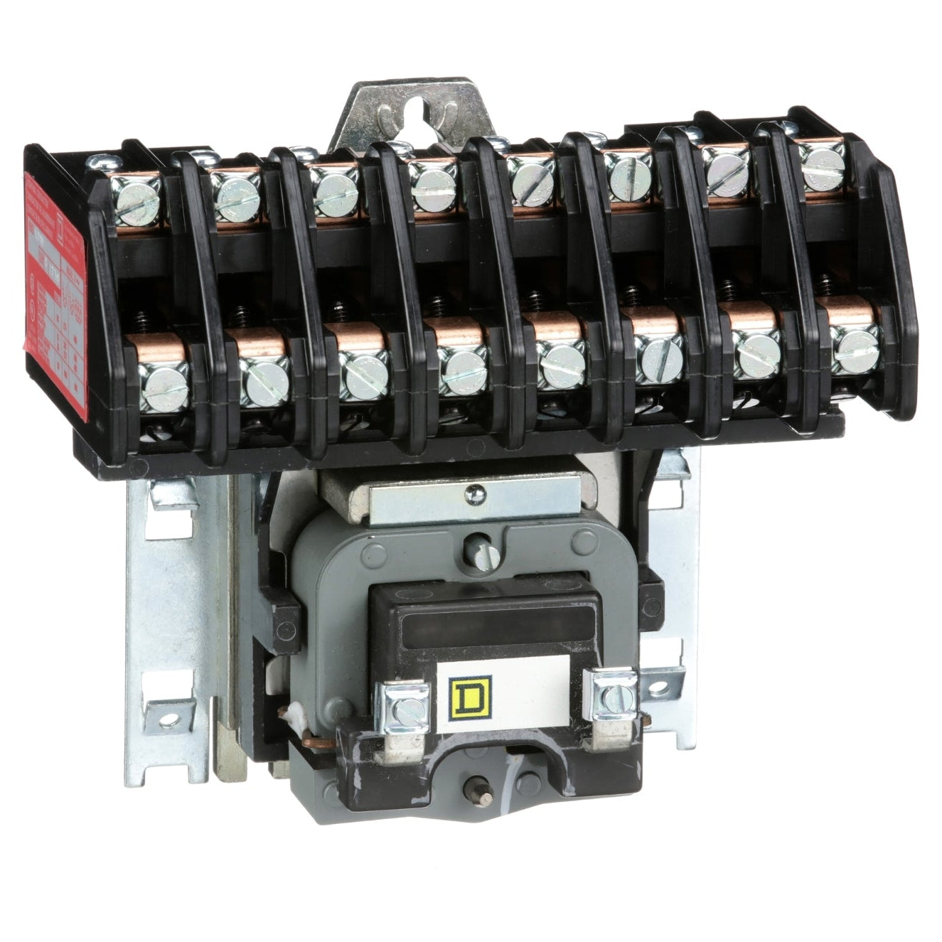Electrical contactor with multiple terminals on a white background
