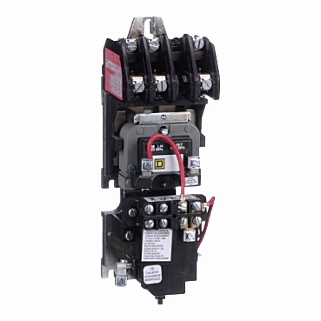 Electrical contactor on a white background