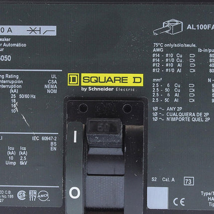 Square D FAL36050 - 50 Amp, 600 Volt Circuit Breaker