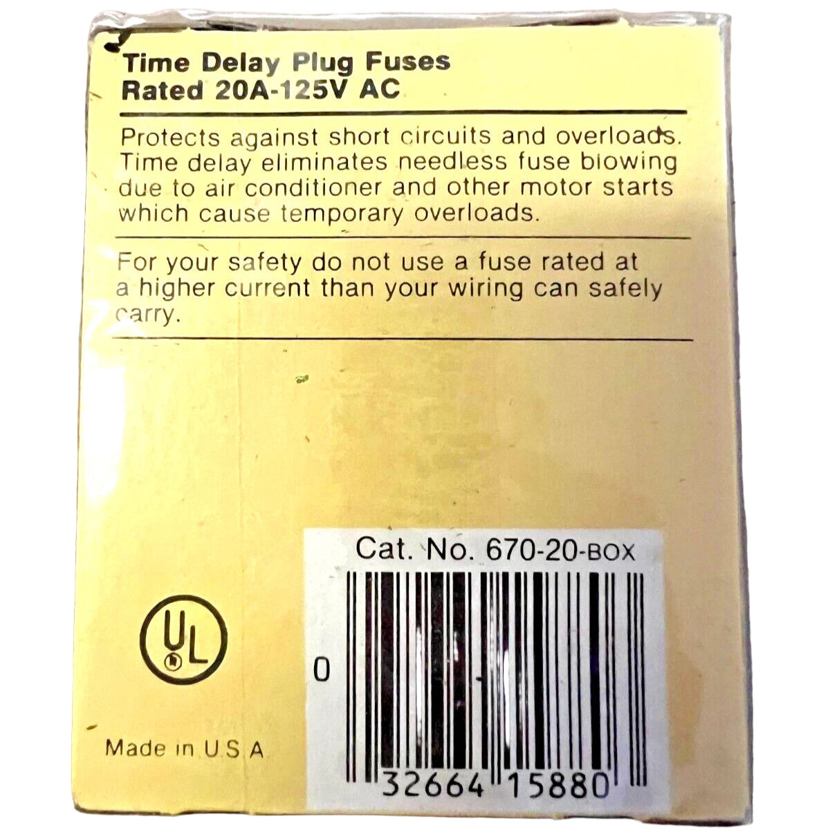 Box of 5 Eagle 20 Amp Time Delay Fuses