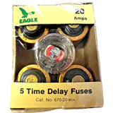 Box of 5 Eagle 20 Amp Time Delay Fuses