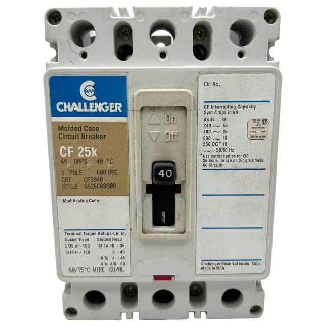 Challenger circuit breaker on a white background