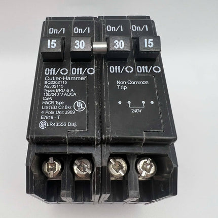 Eaton BQ2302115 - 15/30 Amp Quad Circuit Breaker