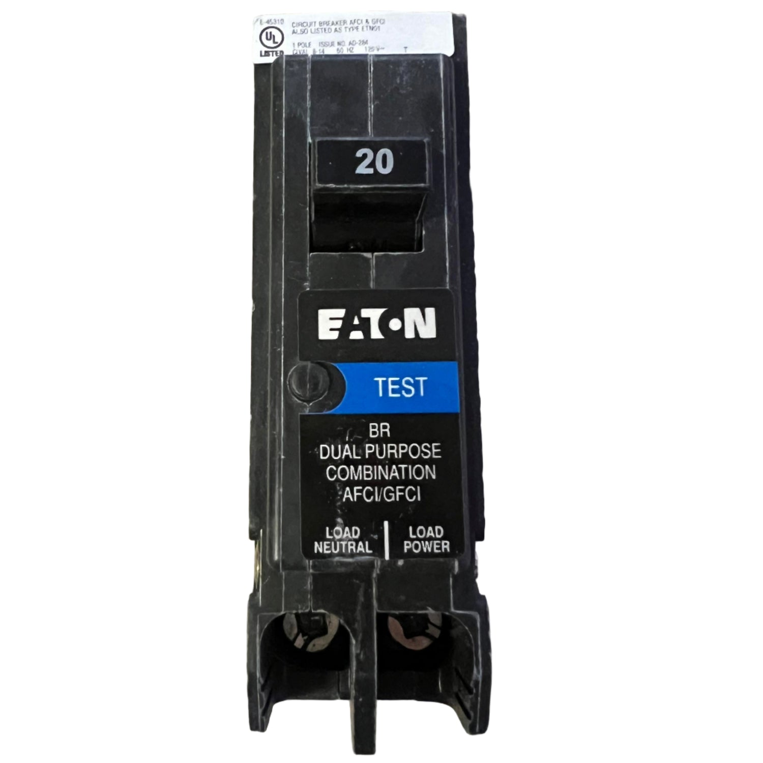 Eaton 20 Amp, 1 Pole Dual Function Circuit Breaker