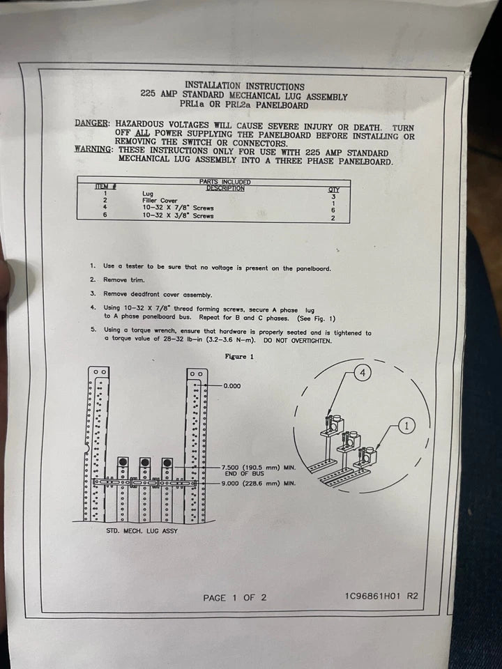 Eaton 225 Amp Top or Bottom Mount Lug Kit