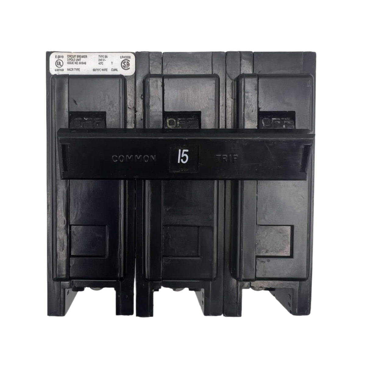 Eaton BAB3015H - 15 Amp, 3 Pole Bolt-On Circuit Breaker