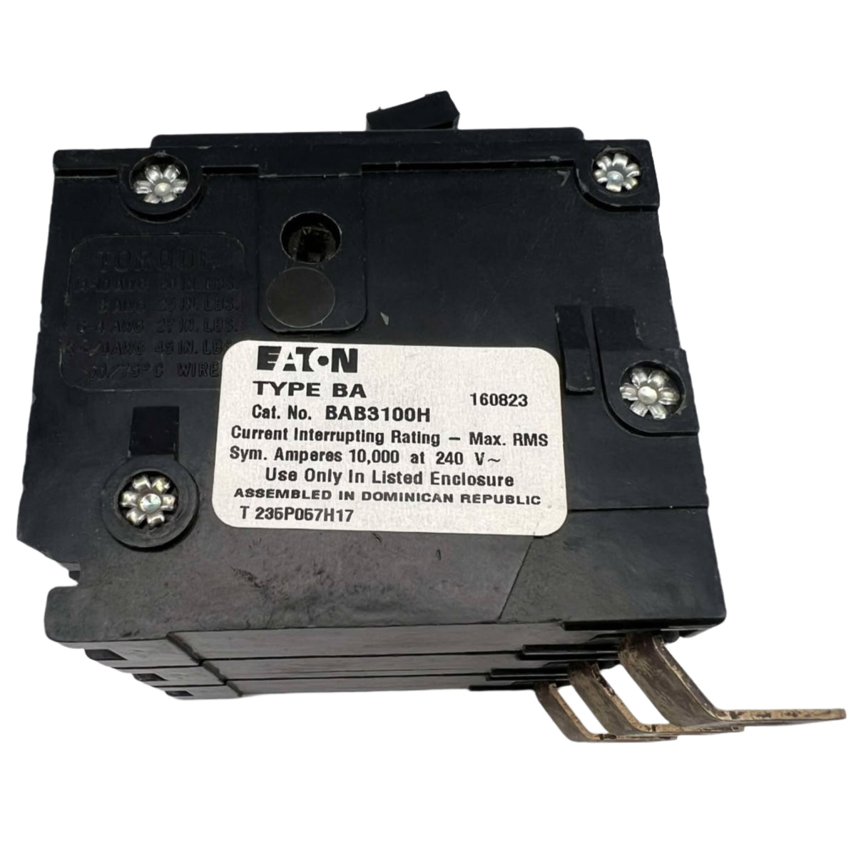 Eaton BAB3100H - 100 Amp, 3 Pole Bolt-On Circuit Breaker