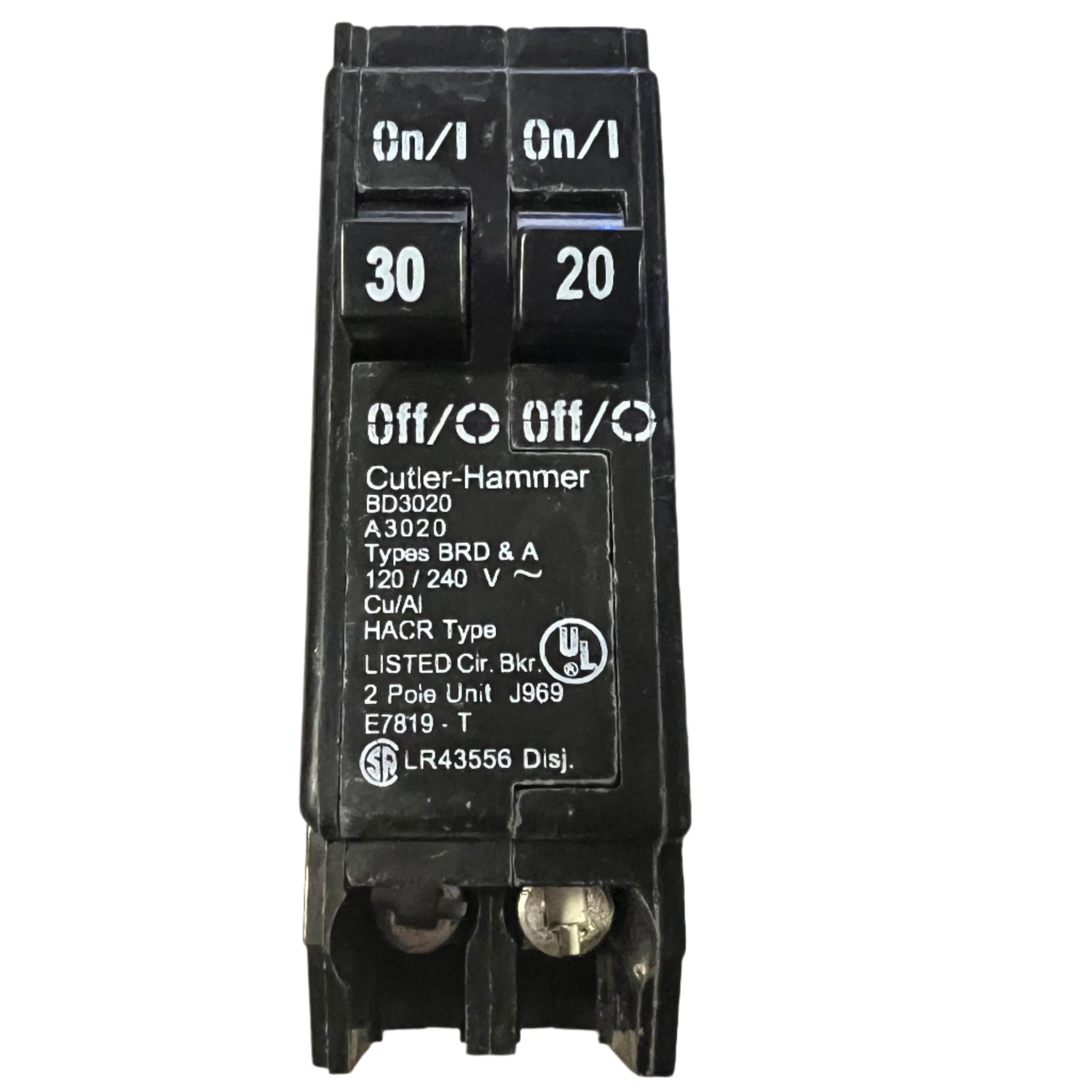 Eaton BD 30 and 20 Amp Tandem Circuit Breaker