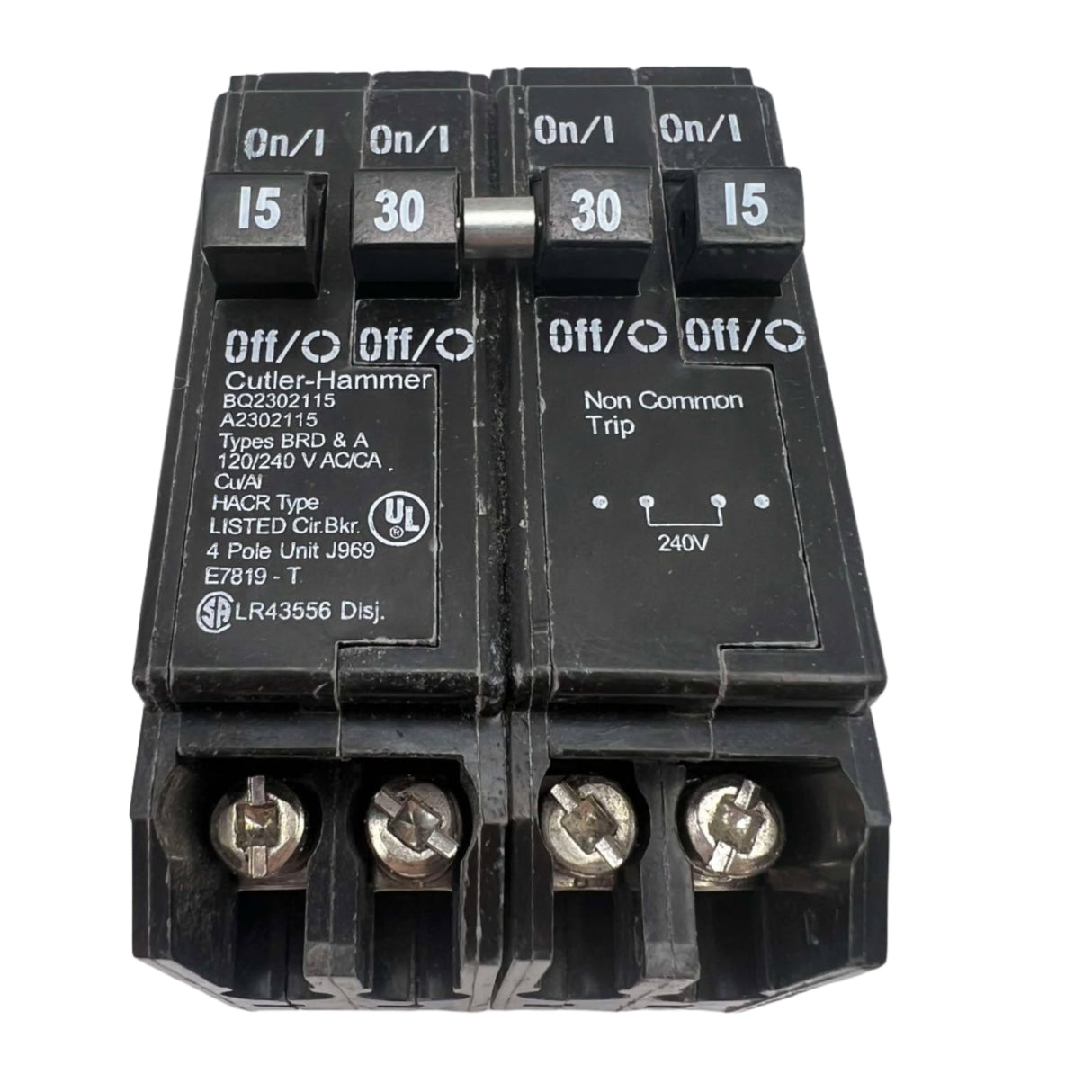 Eaton BQ2302115 - 15/30 Amp Quad Circuit Breaker