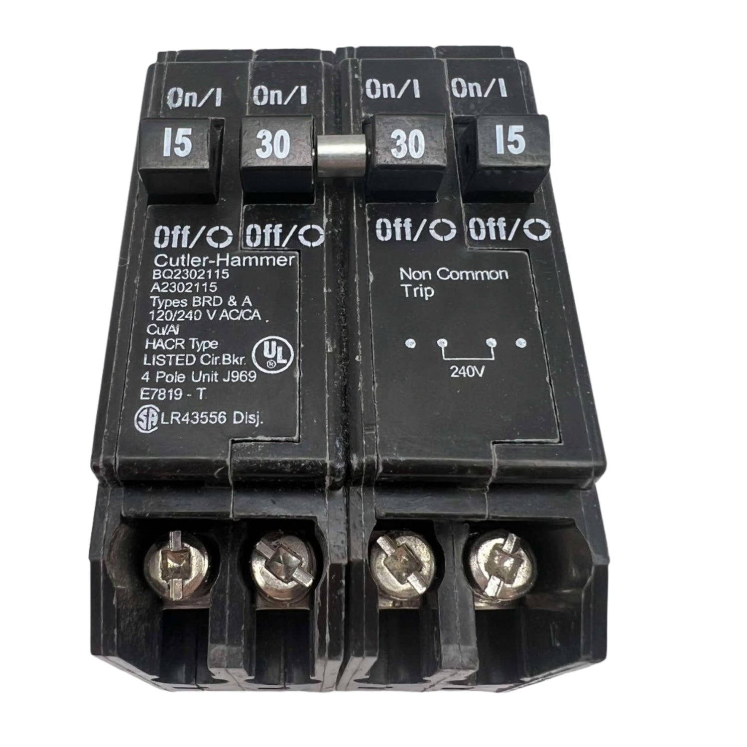 Eaton BQ 15/30 Amp Quad Circuit Breaker