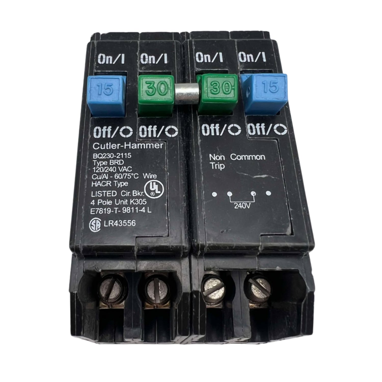 Eaton BQ 15/30 Amp Quad Circuit Breaker