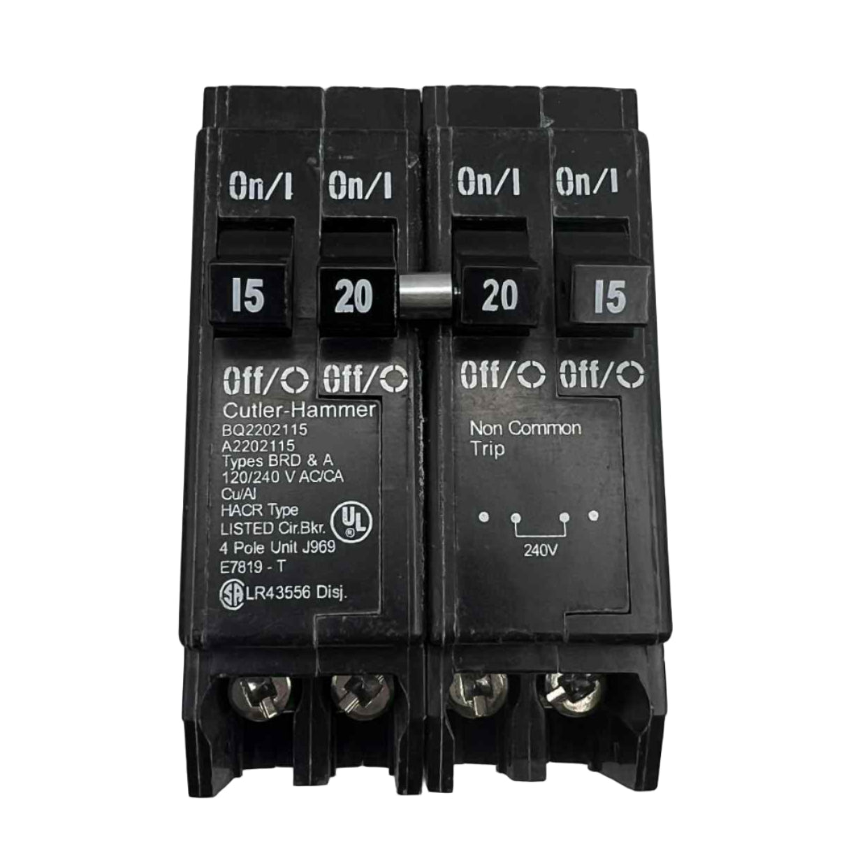 Eaton BQ 15/20 Amp Quadplex Circuit Breaker