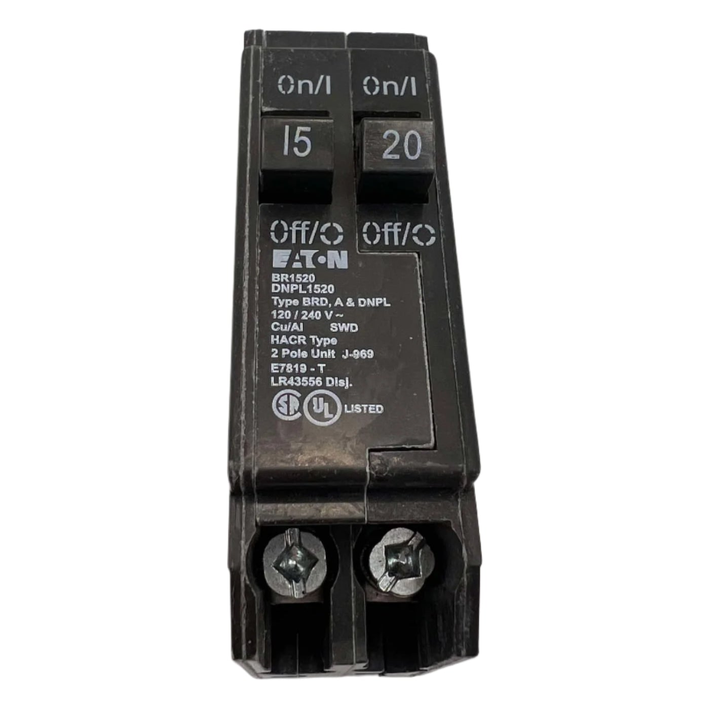 Eaton BR 15 Amp & 20 Amp Tandem Circuit Breaker