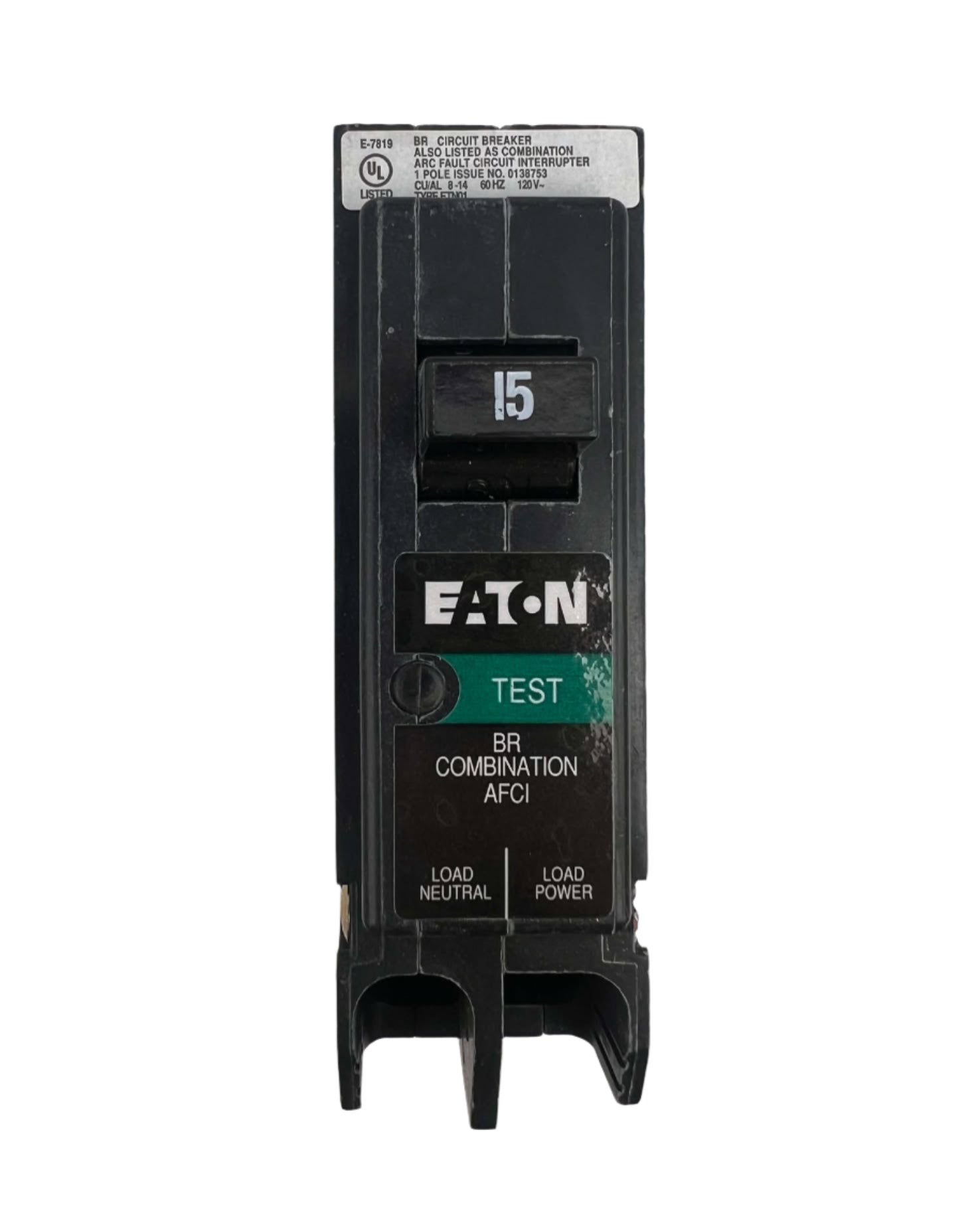 Eaton BRP 15 Amp Combination Arc Fault Circuit Breaker