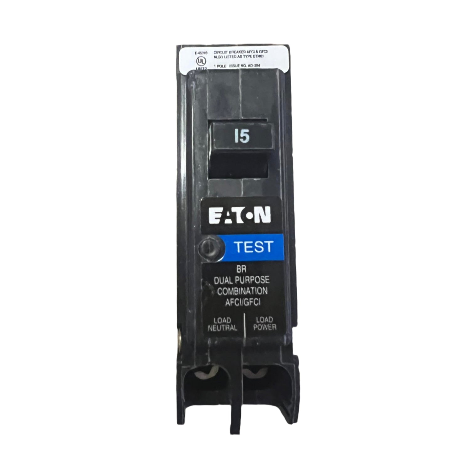 Eaton BRP 1 Pole, 15 Amp Dual Function Circuit Breaker