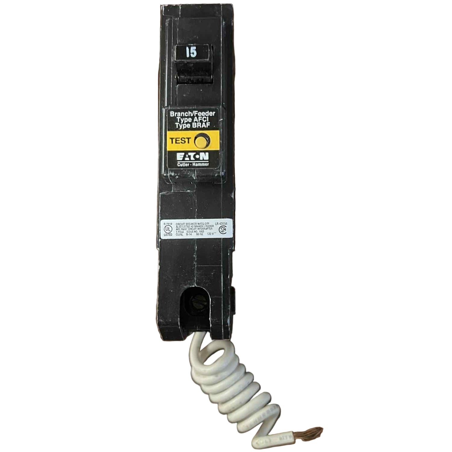 Eaton BR 15 Amp Circuit Breaker with Arc Fault Protection
