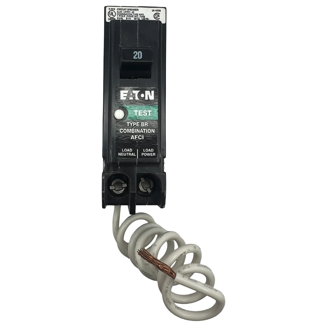 Circuit breaker with Eaton branding on a white background