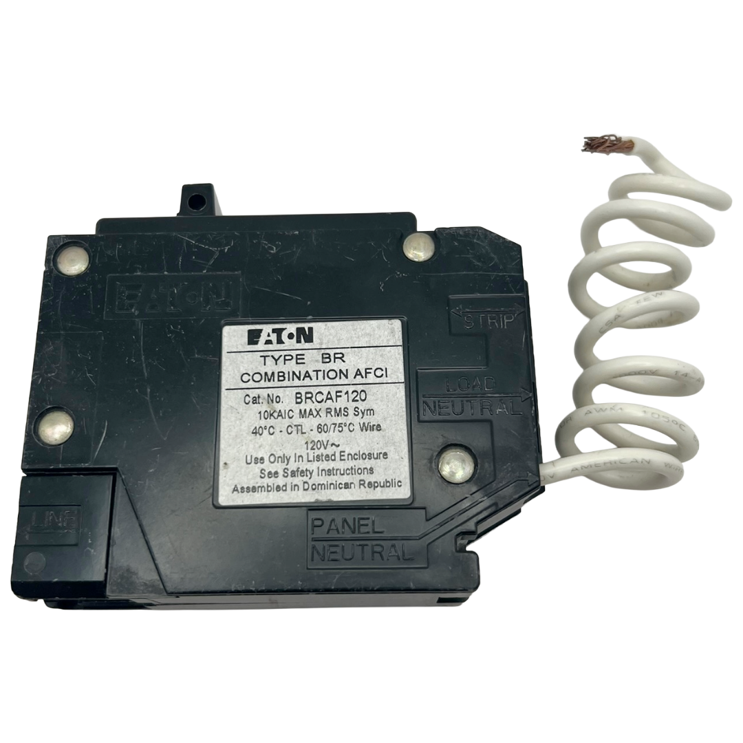 Electrical breaker with coiled cable on a white background