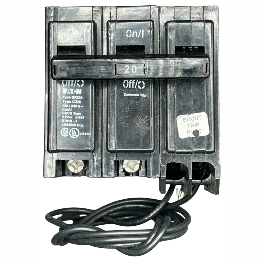 Eaton BR 2 Pole, 20 Amp Circuit Breaker with Shunt Trip