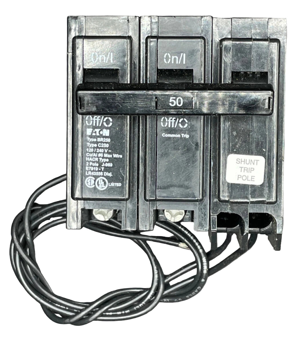Eaton BR 2 Pole, 50 Amp Circuit Breaker with Shunt Trip