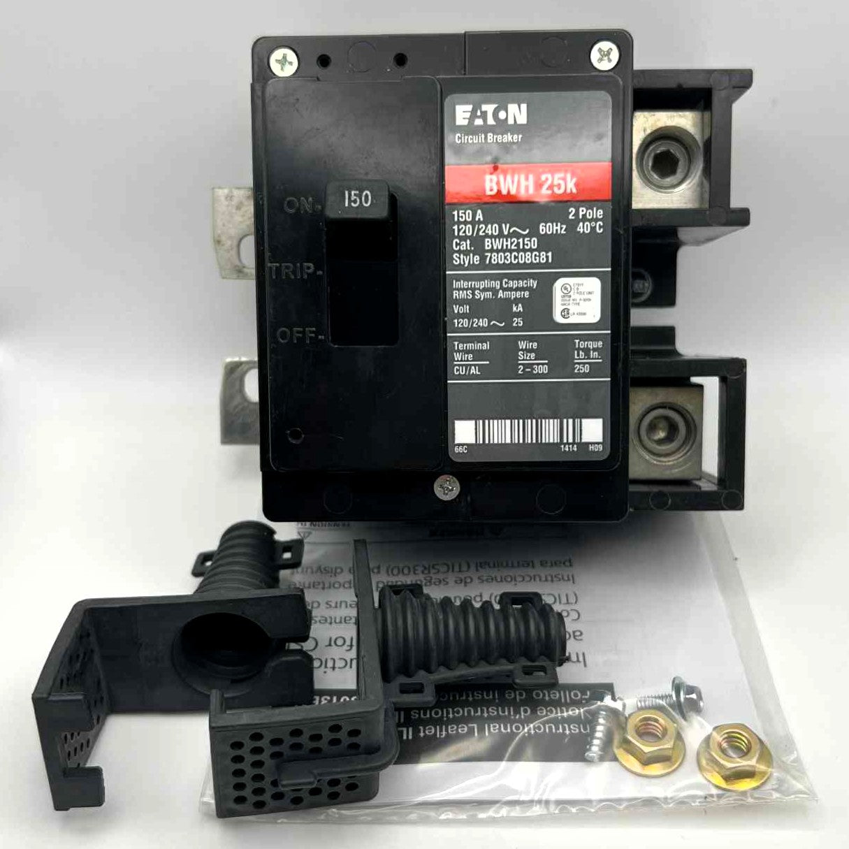 Eaton BWH 2 Pole, 150 Amp Bolt-On Circuit Breaker