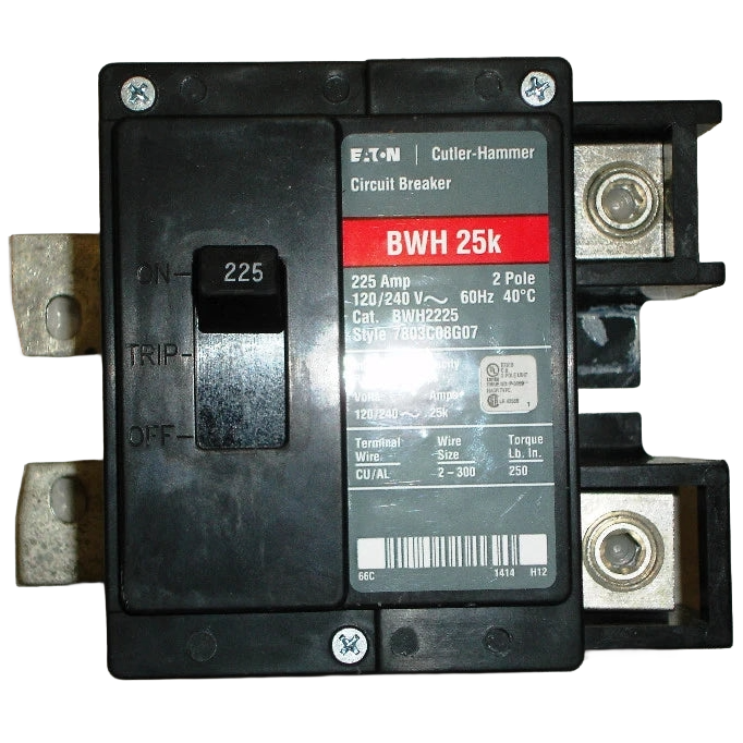 Eaton BWH 2 Pole, 225 Amp Bolt-On Circuit Breaker