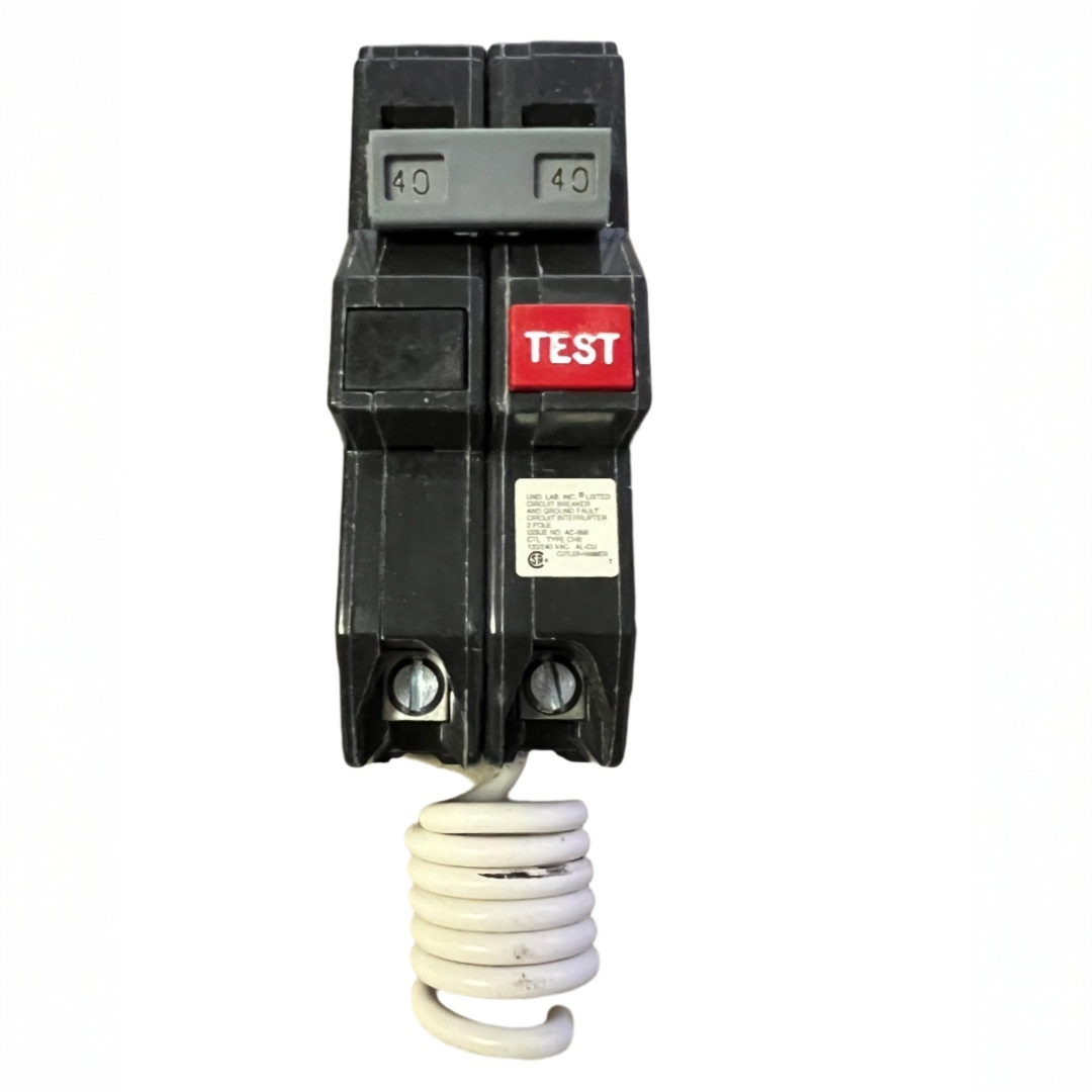 Eaton CHB 2 Pole, 40 Amp, Bolt-On GFCI Circuit Breaker