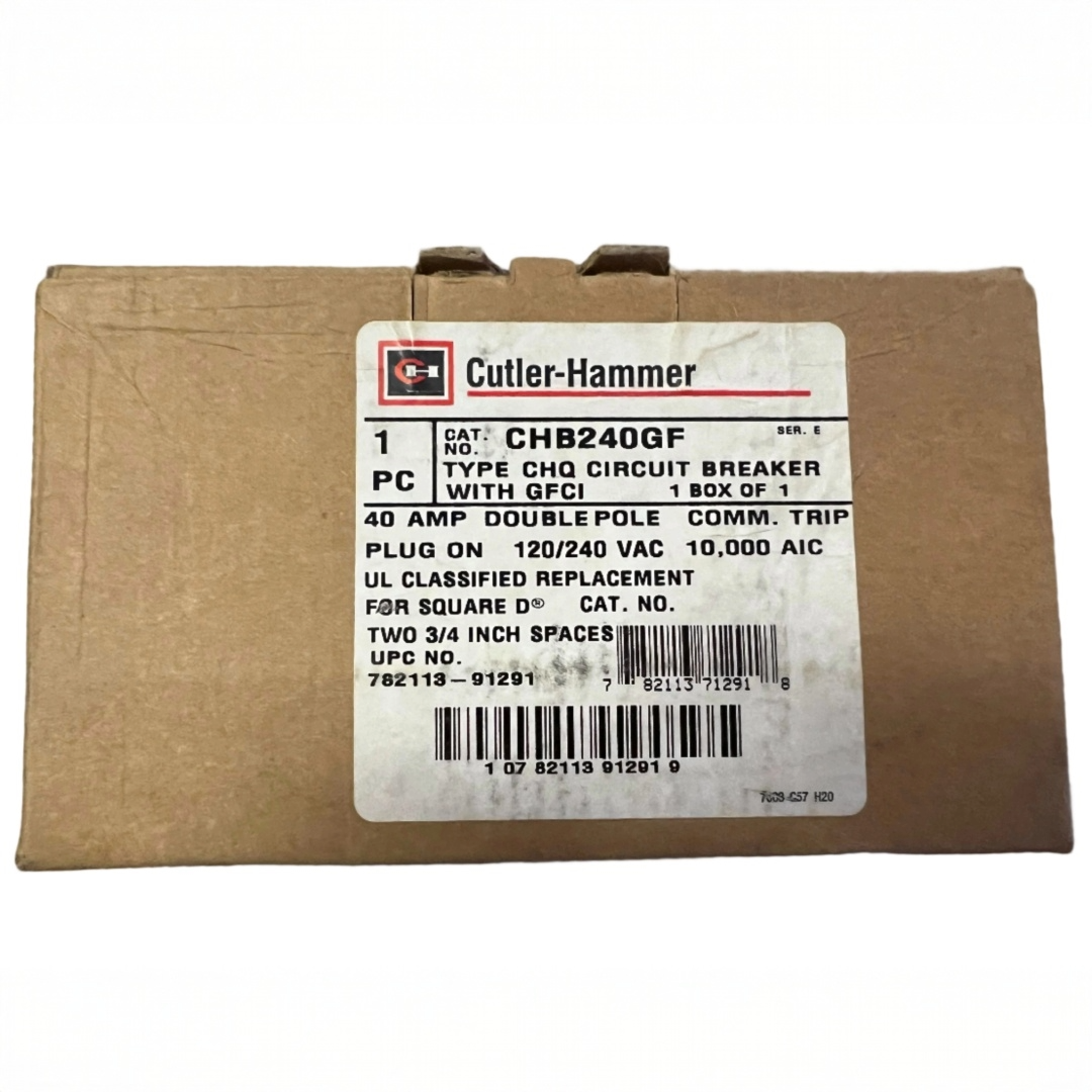 Eaton CHB 2 Pole, 40 Amp, Bolt-On GFCI Circuit Breaker