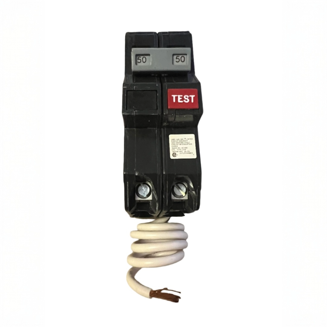 Eaton CHB 2 Pole, 50 Amp, Bolt-On GFCI Circuit Breaker