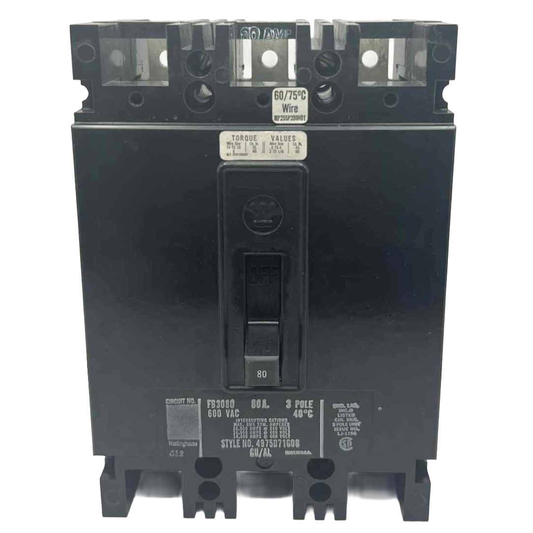 Eaton FB 80 Amp, 3 Pole Bolt-On Circuit Breaker