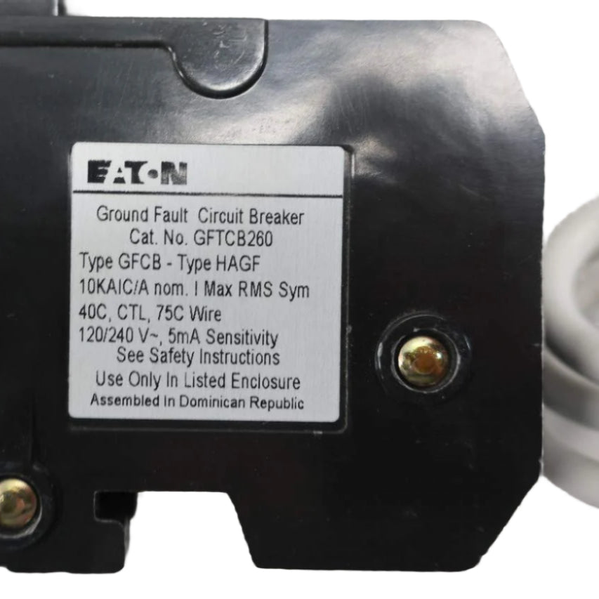 Eaton 2 Pole, 60 Amp BR Ground Fault Circuit Breaker
