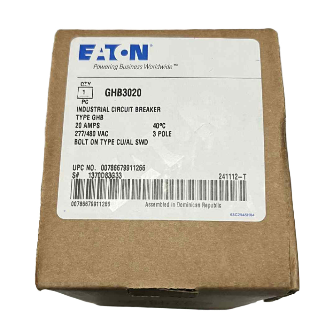 Eaton GHB 20 Amp, 3 Pole Bolt-On Circuit Breaker