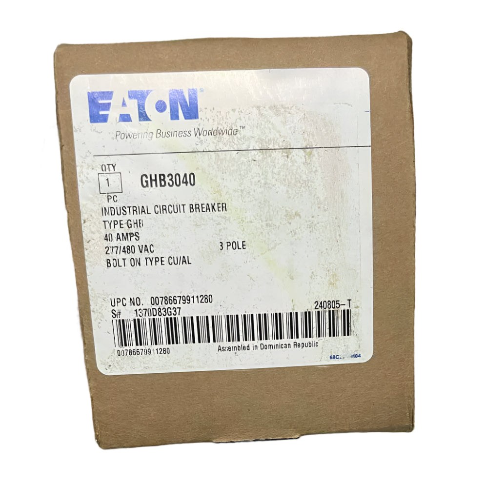 Eaton GHB 40 Amp, 3 Pole Bolt-On Circuit Breaker