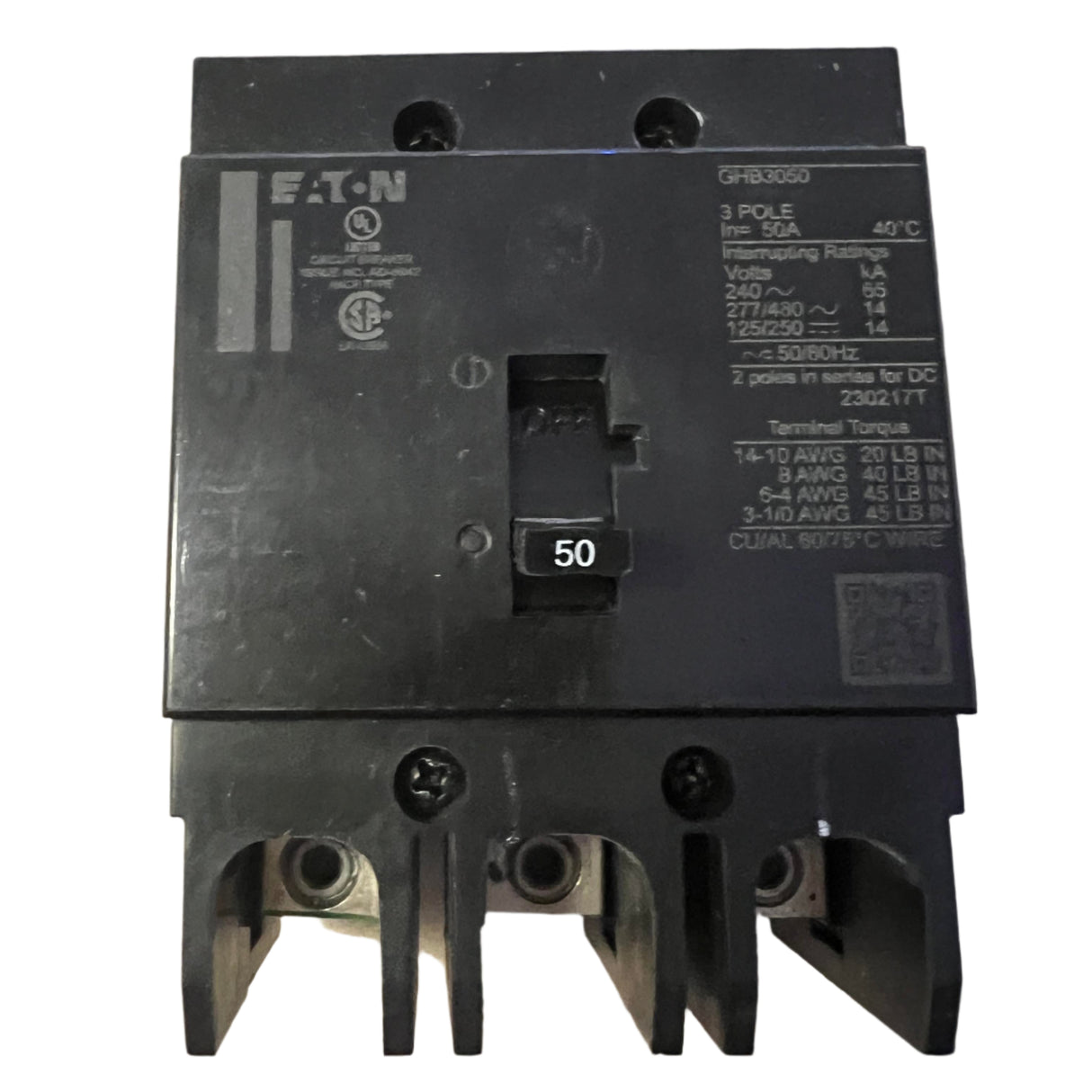Eaton GHB3050 - 50 Amp Bolt-On Circuit Breaker