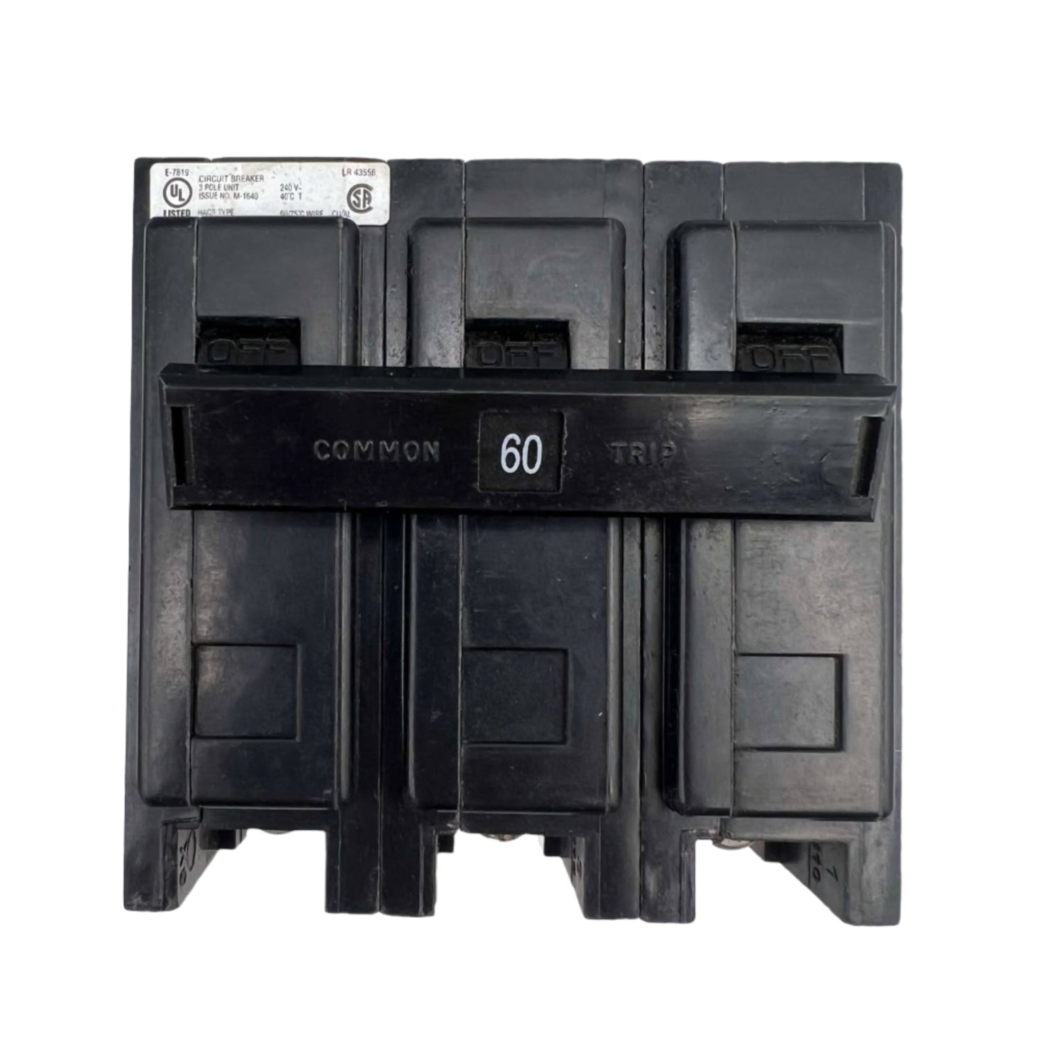 Eaton QBHW-H 3 Pole, 60 Amp, Bolt-On Quicklag Circuit Breaker