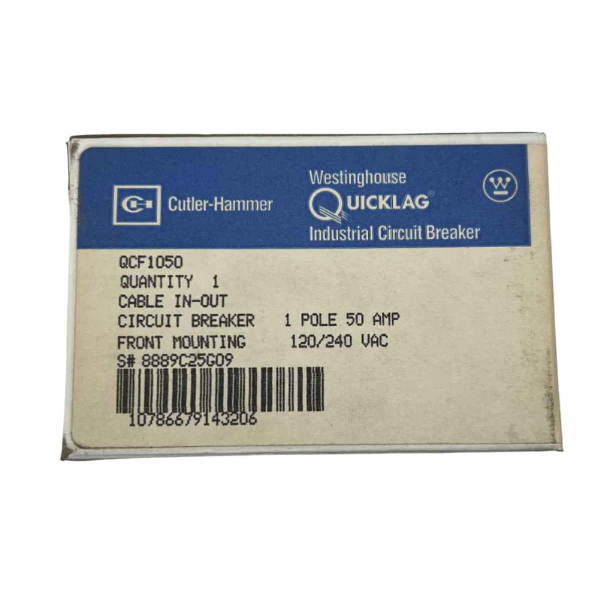 Eaton QCF 50 Amp, 1 Pole Quicklag Industrial Circuit Breaker