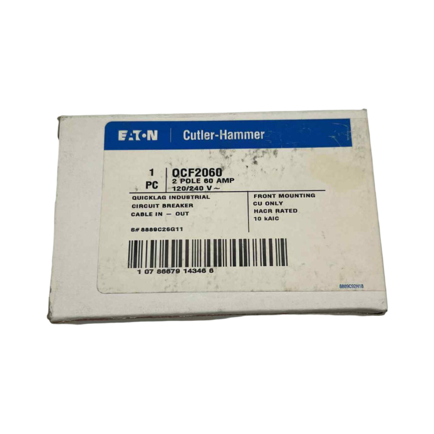 Eaton QCF 60 Amp, 2 Pole Quicklag Industrial Circuit Breaker